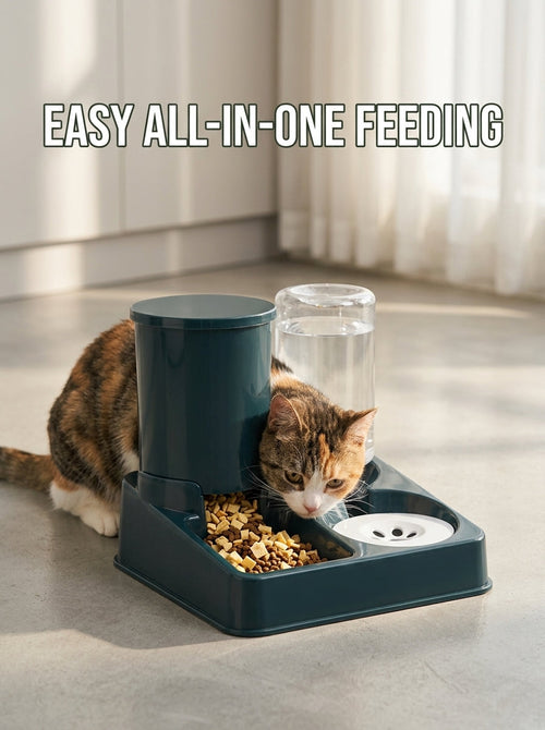 Automatic Cat Feeder 2-in-1 - fed and hydrated hero