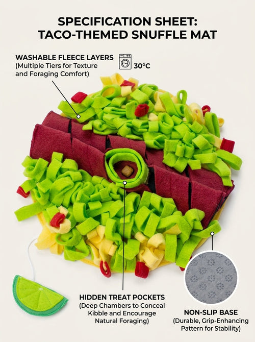 Dog Snuffle Mat - feature callouts washable fleece hidden pockets