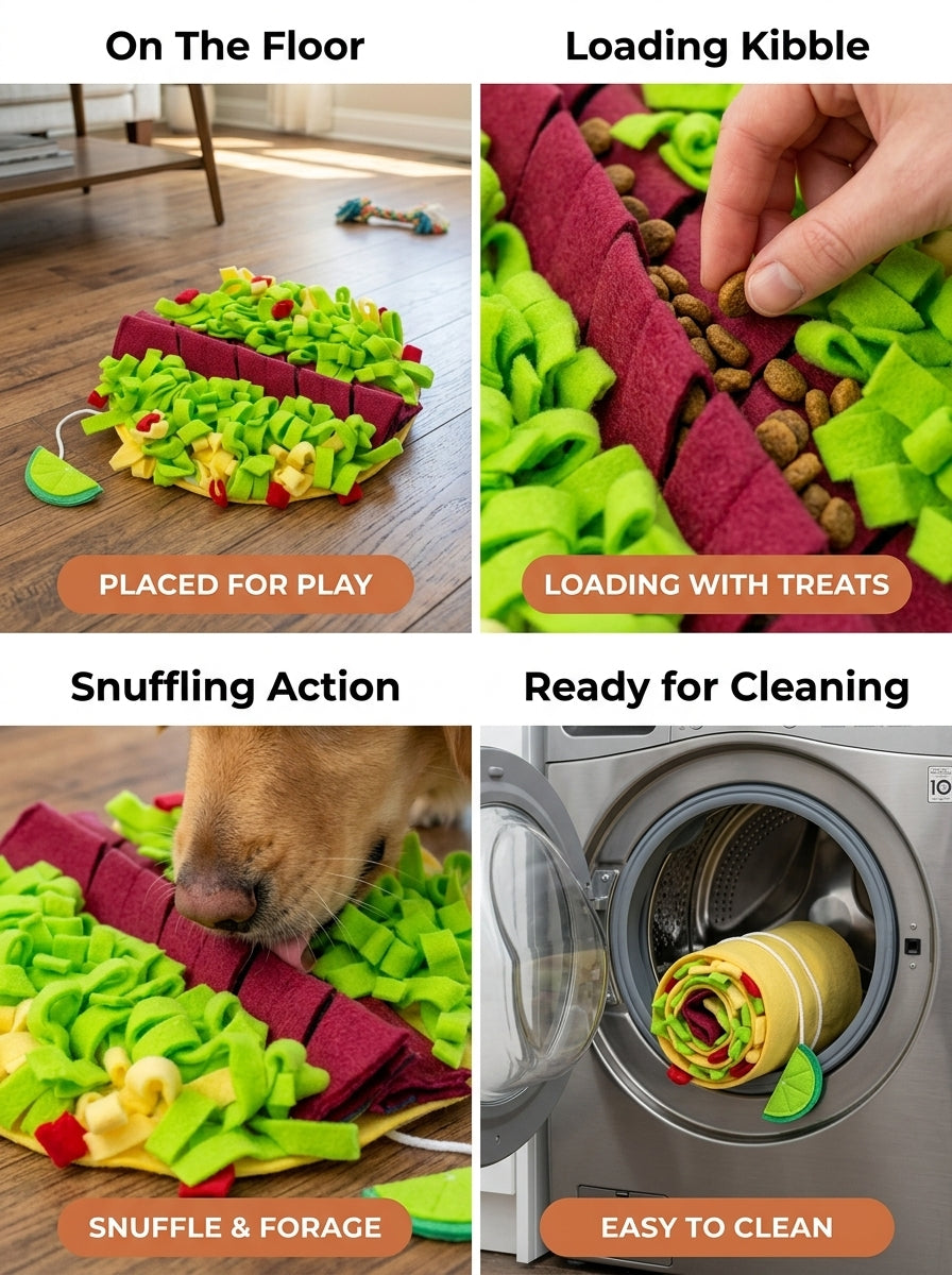 Dog Snuffle Mat - floor loading snuffling washing use cases